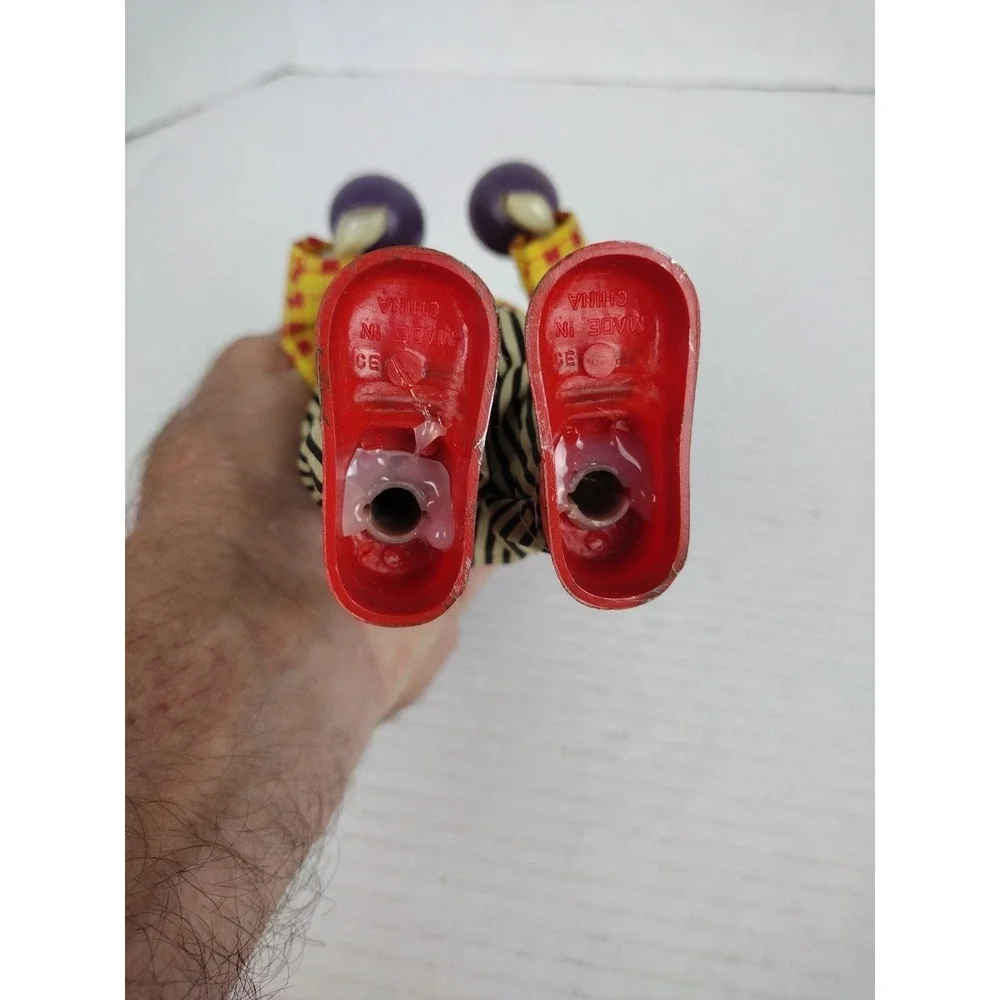 Vintage 1950s Plastic Wind Up Bald Clown Toy 7